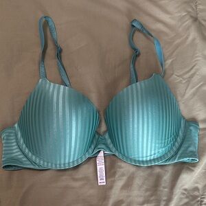 Victoria secret teal Striped silk Women's Bra 36B